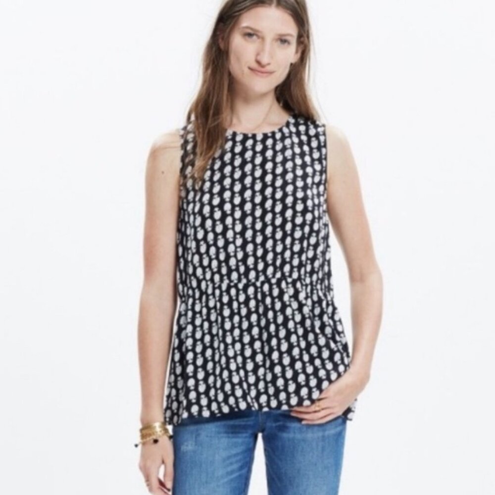 Madewell Bloomstamp Ruffle Peplum tank
